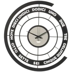 ARTI E MESTIERI horloge murale SKIPPER (Nero e bianco marmo - Métal verni)