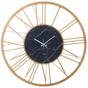 ARTI E MESTIERI horloge murale BIG 90 MARMO (Oro laccato e marmo nero ... pas cher