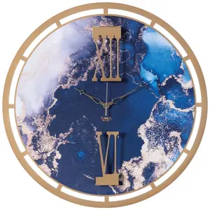 ARTI E MESTIERI horloge murale MOOD (Oro laccato e marmo blu - Métal v...