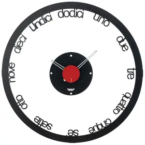 ARTI E MESTIERI horloge murale CIRCOLO GRANDE (Noir - Métal verni)
