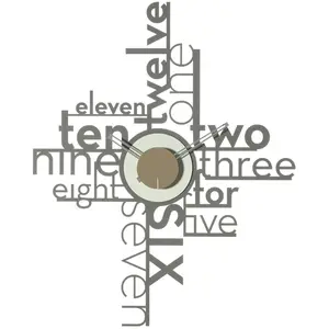 ARTI E MESTIERI horloge murale LETTERING (Fango e avorio - Métal verni...