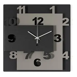 ARTI E MESTIERI horloge murale ZIGGURAT (Nero Fango e Nero - Métal ver... pas cher