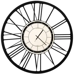 ARTI E MESTIERI horloge murale NUMERI ROMANI (Noir - Métal verni)