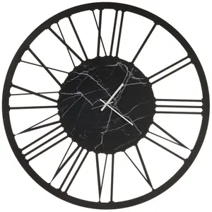 ARTI E MESTIERI horloge murale BIG 90 MARMO (Nero e marmo nero - Métal...