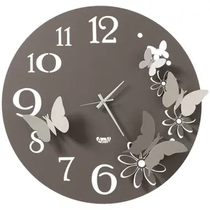 ARTI E MESTIERI horloge murale BUTTERFLY FLOWERS GRANDE (Boue et alumi... pas cher