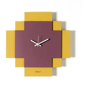 ARTI E MESTIERI horloge murale TETRIS (Ocra / viola ametista - Métal v... pas cher