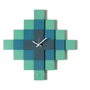 ARTI E MESTIERI horloge murale MOSAICO (Verde acqua / blu oltremare / petrolio - Métal verni) pas cher