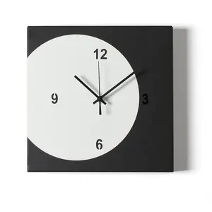 ARTI E MESTIERI horloge murale ECLEO (Noir / blanc marbre - Métal vern... pas cher