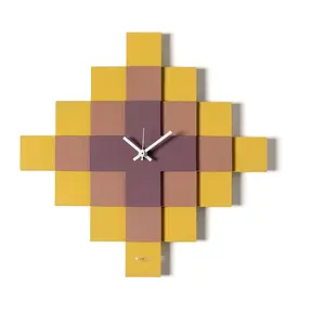 ARTI E MESTIERI horloge murale MOSAICO (Ocra / mocha mousse / viola ametista - Métal verni) pas cher