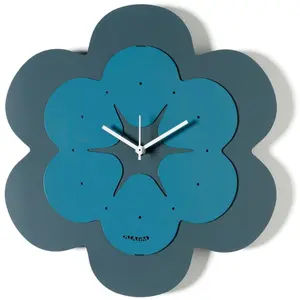 ARTI E MESTIERI horloge murale FLORINDO (Petrolio / blu oltremare - Mé... pas cher