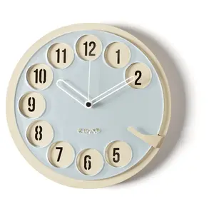 ARTI E MESTIERI horloge murale CALL ME (Crema / cenere - Métal verni) pas cher
