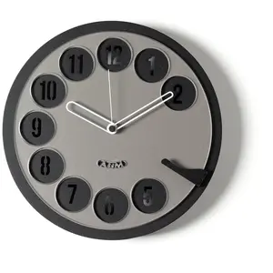 ARTI E MESTIERI horloge murale CALL ME (Noir / Boue - Métal verni) pas cher