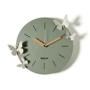 ARTI E MESTIERI horloge murale BATTITO D'ALI (Giada / avorio - Métal v... pas cher