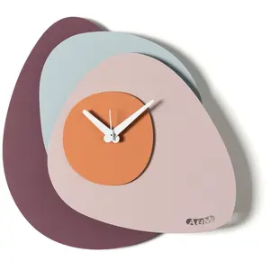 ARTI E MESTIERI horloge murale GREASE (Viola ametista / cenere / gelso / pesca - Métal verni)