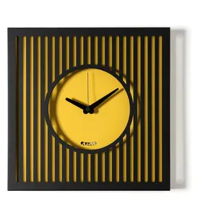 ARTI E MESTIERI horloge murale TIFFANY PICCOLO (Nero / ocra - Métal verni) pas cher