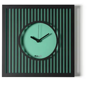 ARTI E MESTIERI horloge murale TIFFANY PICCOLO (Nero / verde acqua - Métal verni) pas cher