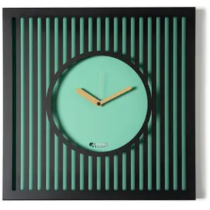 ARTI E MESTIERI horloge murale TIFFANY GRANDE (Nero / verde acqua - Mé... pas cher
