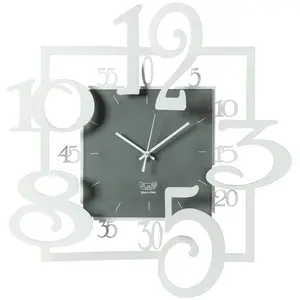 ARTI E MESTIERI horloge murale AMOS (Marbre blanc - Métal verni)