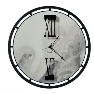 ARTI E MESTIERI horloge murale MOOD (Nero e marmo Dover - Métal verni)