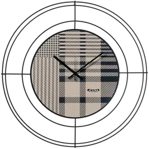 ARTI E MESTIERI horloge murale NUDO PICCOLO TARTAN (Nero / tartan - Mé... pas cher