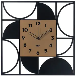 ARTI E MESTIERI horloge murale GLAM (Nero / oro laccato - Métal verni)