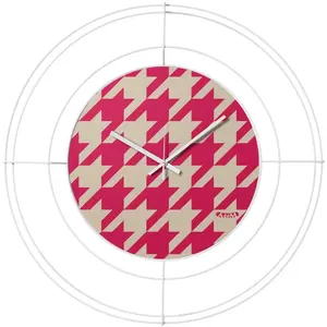 ARTI E MESTIERI horloge murale NUDO PICCOLO PIED DE POULE MAGENTA (Bia...