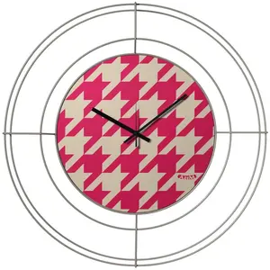 ARTI E MESTIERI horloge murale NUDO PICCOLO PIED DE POULE MAGENTA (Sab... pas cher