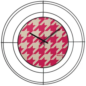 ARTI E MESTIERI horloge murale NUDO PICCOLO PIED DE POULE MAGENTA (Ner... pas cher