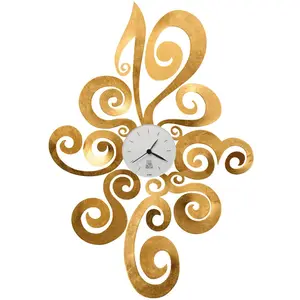 ARTI E MESTIERI horloge murale NOEMI (Feuille d'or - Métal et verre)Vendu paramazon