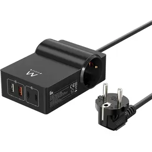 Comparateur de prix : Station de charge Ewent EW3992 GaN 65 W PPS Power Delivery 2 AC USB-C 1,5 m