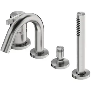 Ritmonio DOT316 Round Mitigeur de baignoire à 4 trous en acier inoxyda...