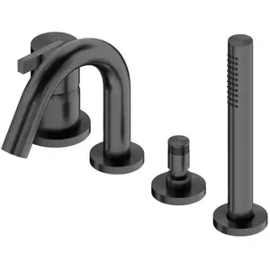 Ritmonio DOT316 Round Mitigeur de baignoire à 4 trous en acier inoxyda...
