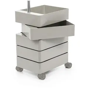 MAGIS 360° meuble avec 5 tiroirs (Gris clair - ABS poli / Aluminium)