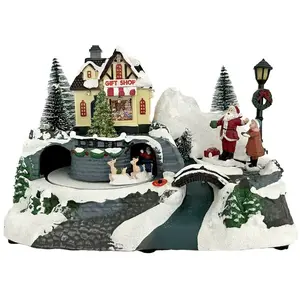 MOBILI REBECCA Scène De Noël Avec Village De La Nativité En Mouvement Idée Cadeau pas cher