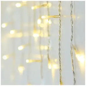 MOBILI REBECCA Rideau De Lumières Blanc Chaud 90 LED Pour Intérieur Et Extérieur pas cher
