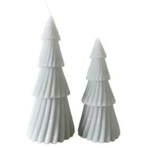 Mobili Rebecca Ensemble de 2 Bougies de Noël Gris en Cire de Soja Décoration de Noël