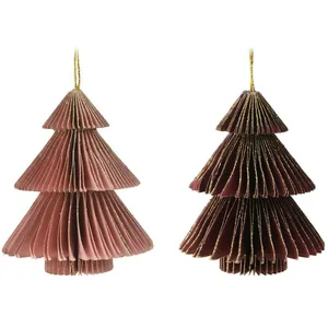 Mobili Rebecca Lot de 12 pendentifs pour arbre de Noël en papier 2 couleurs assorties pas cher