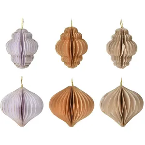 Mobili Rebecca Lot de 24 pendentifs pour arbre de Noël en papier 3 couleurs assorties pas cher