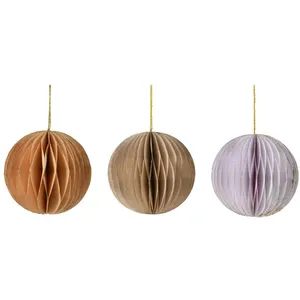 Mobili Rebecca Lot de 12 pendentifs pour arbre de Noël en papier 3 couleurs assorties pas cher