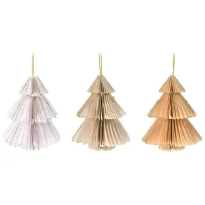 Mobili Rebecca Lot de 12 pendentifs pour arbre de Noël en papier 3 couleurs assorties pas cher