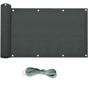 Ecran Brise-Vue De Balcon HDPE Gris Anthracite 0,75x6 m Rebecca Mobili
