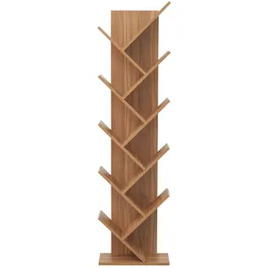 MOBILI REBECCA Bibliothèque Etagère 10 Etagères Bois Marron Moderne 160x44,5x22Vendu parmanomano