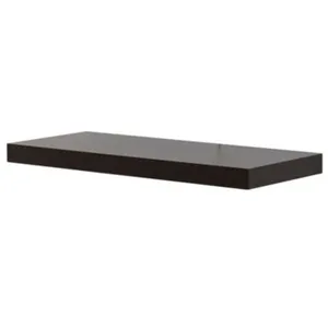 Lot de 2 étagères murales 60x25 cm marron wengé pas cher