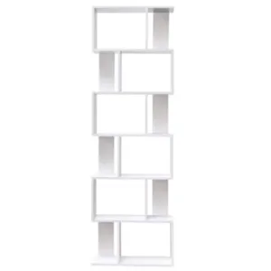 Bibliothèque étagère avec 6 étagères blanc