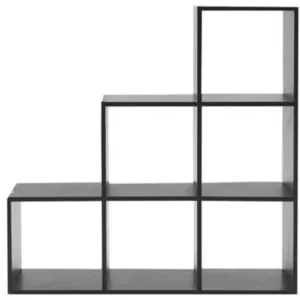 Bibliothèque en échelle avec 6 cubes noir pas cher