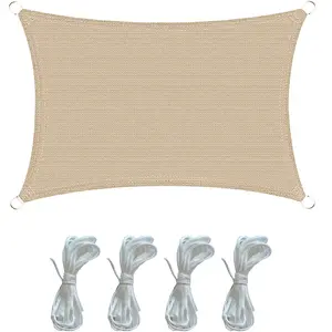 Rebecca Mobili Tente de voile de plein air rectangulaire beige 3 x 4 m pas cher