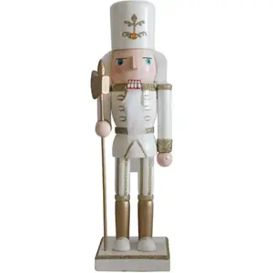 Casse-noisette de Noël Rebecca Mobili Yulaf 25x6,5x7,5 Bois Blanc Or C... pas cher