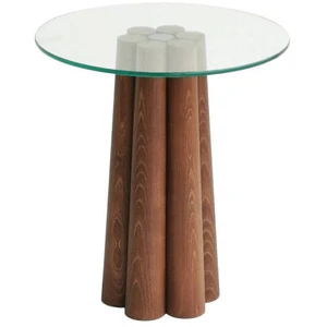 DMORA Table basse brasilia, table basse, porte-revues pour canapé, etagère de salon, 45x50h50 cm, noyer pas cher