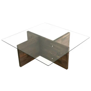 Comparateur de prix : Dmora Table basse en verre beige 90x90 h35 cm