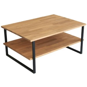 Table basse Dlionett - Dmora - Bois massif - Chêne 85x67h40 cm pas cher